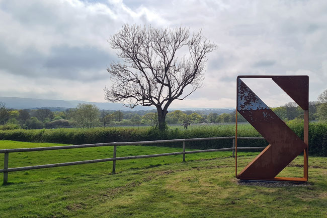 Sculpture in the grounds of Artelium Wine Estate near Brighton